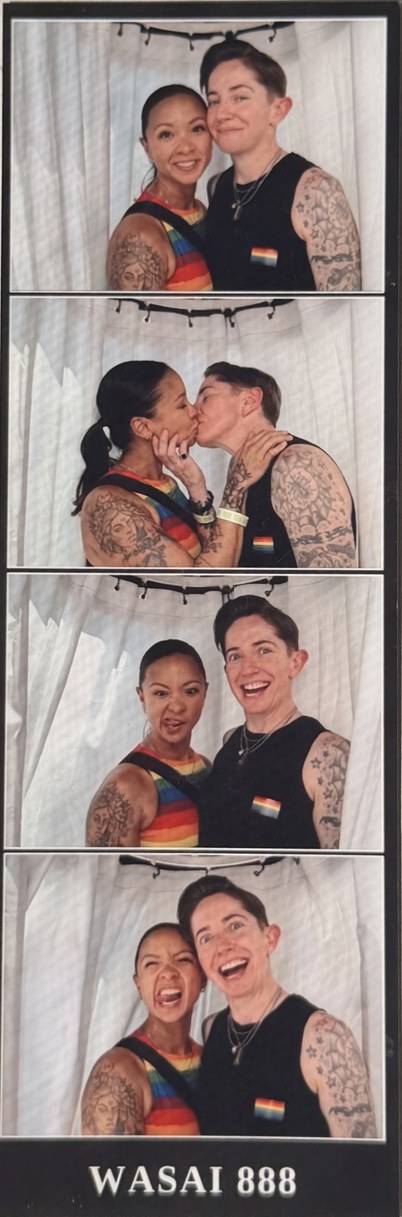 A printed photo strip from an event