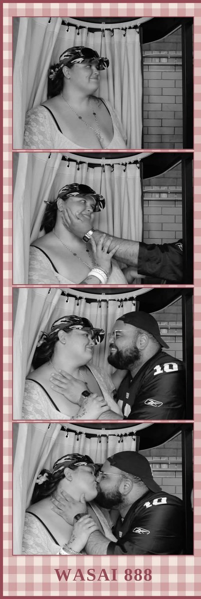 The booth set up at a wedding reception