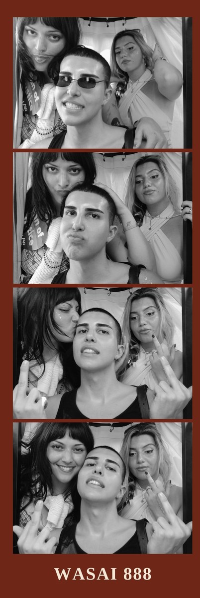 The booth and backdrop at a party